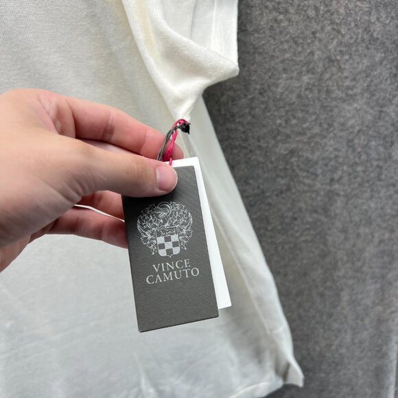 Vince Camuto Sweater Womens 2X Beige Cowl Neck Short Sleeve Lightweight Knit - Picture 4 of 14